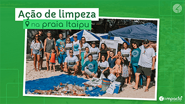 Ação de limpeza na praia de Itaipu